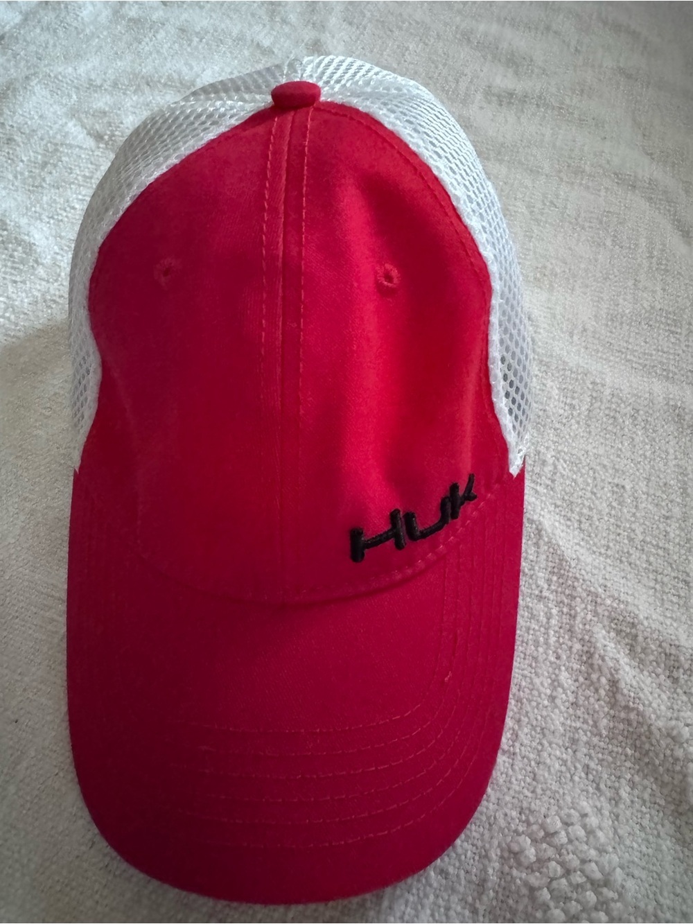 Huk Performance Baseball Hat Mens Stretch Size M-L Red Mesh